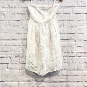 Old Navy Cotton‎ Strapless White Lace Eyelet Dress size 6